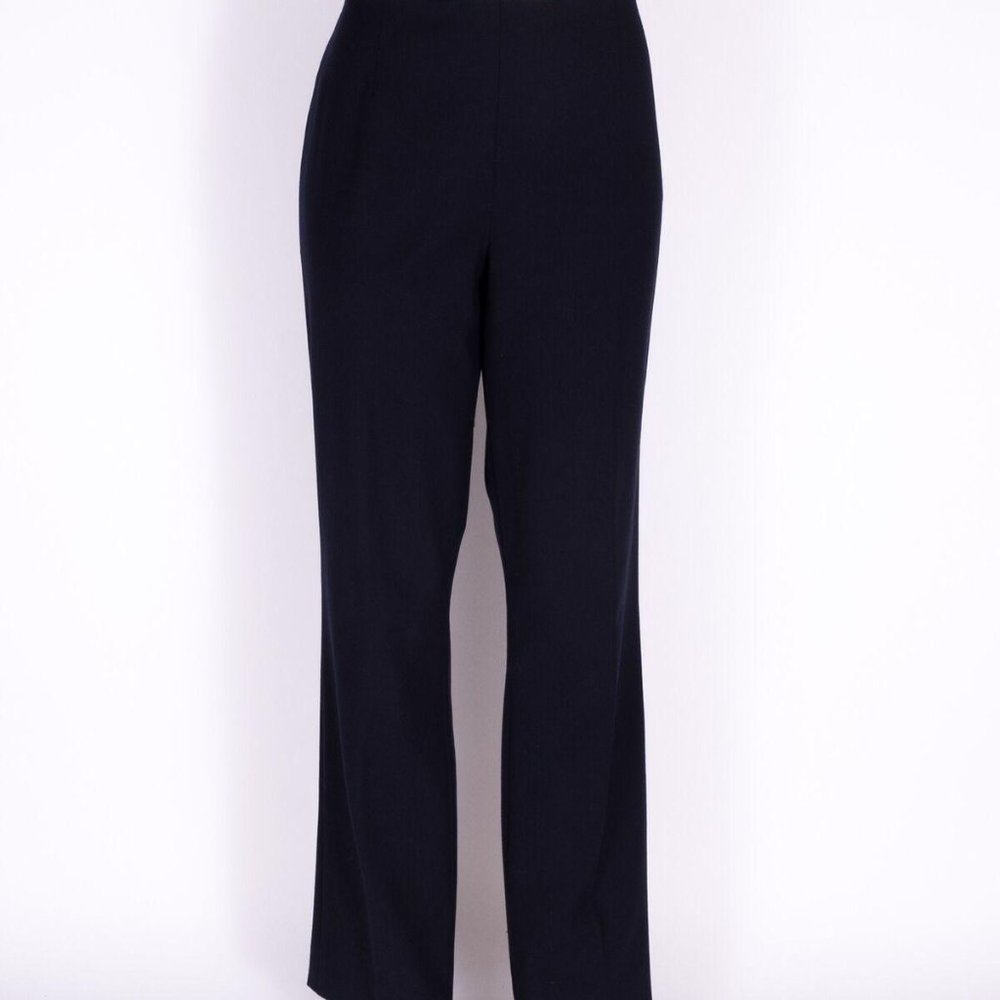 Ralph Lauren Black Label Wool Blend Stretch Straight Black Dress Pants SZ 12